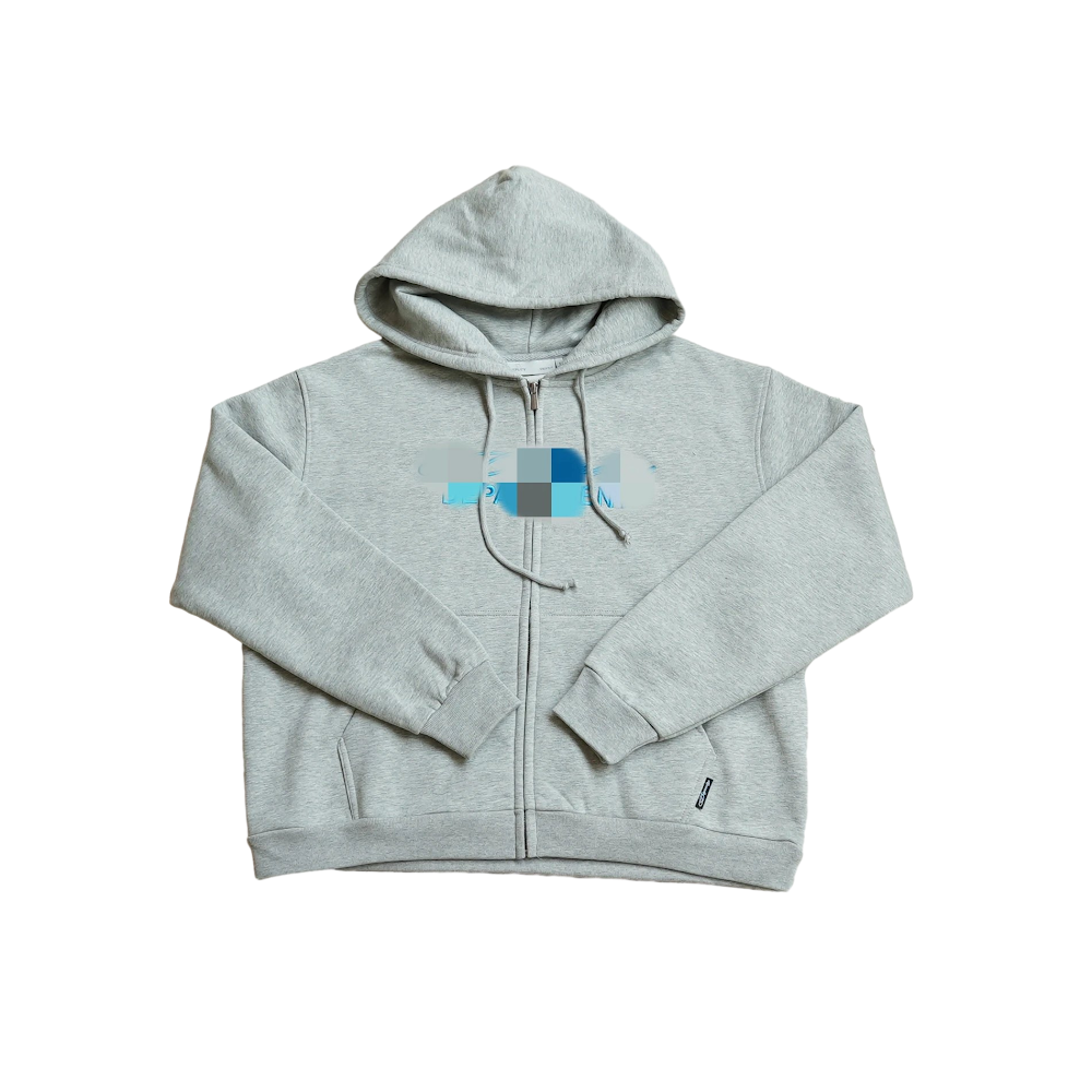 Deputy Dept. Embroidered Hooded Zip Sweatshirt / Grey