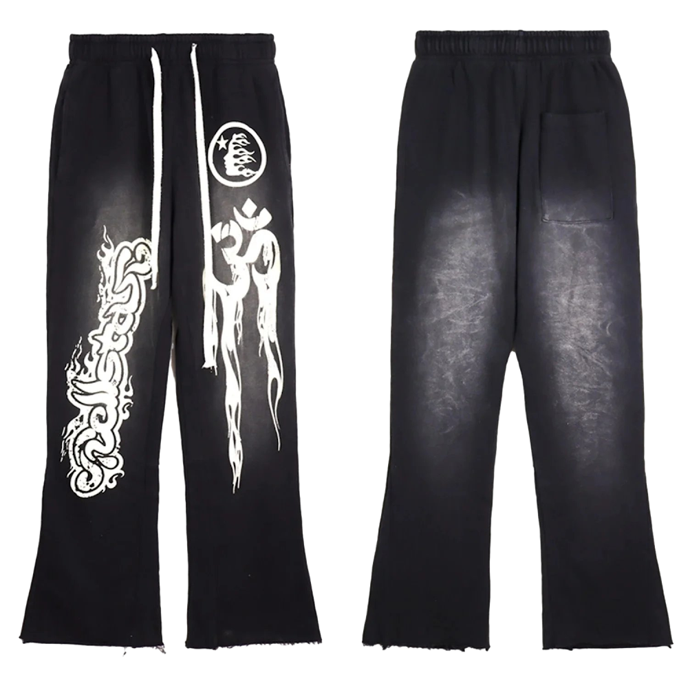 Hellstar Studios Flame & Om Symbol Sweatpants