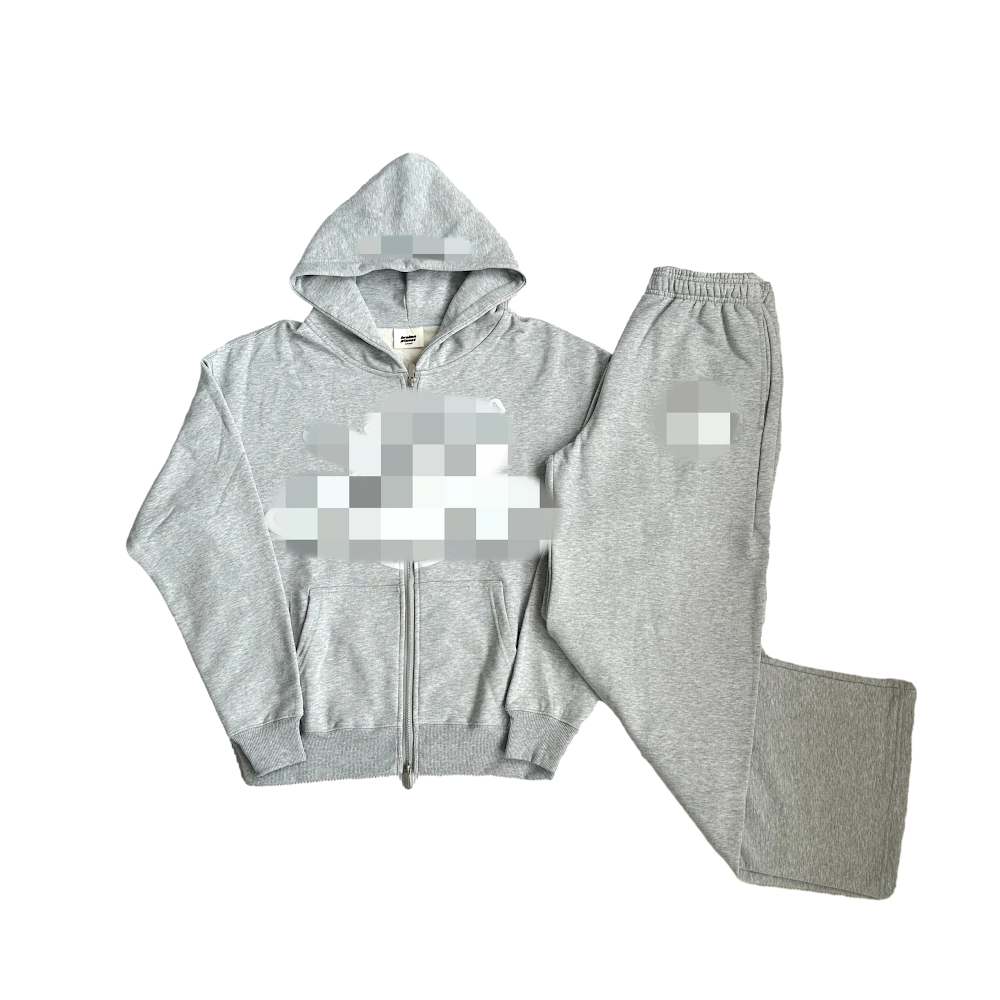 219+185 Zip Up Set - Heather Gray