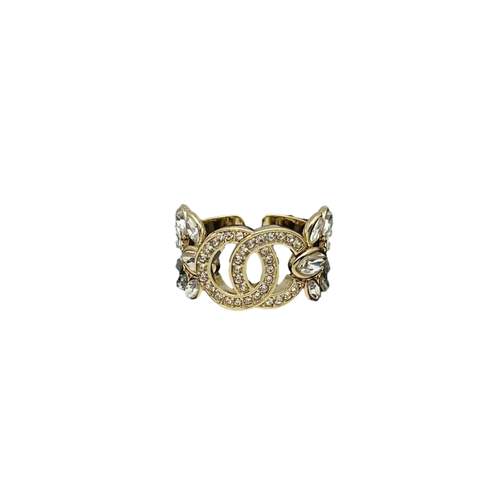 Chanel Crystal Double C Ring