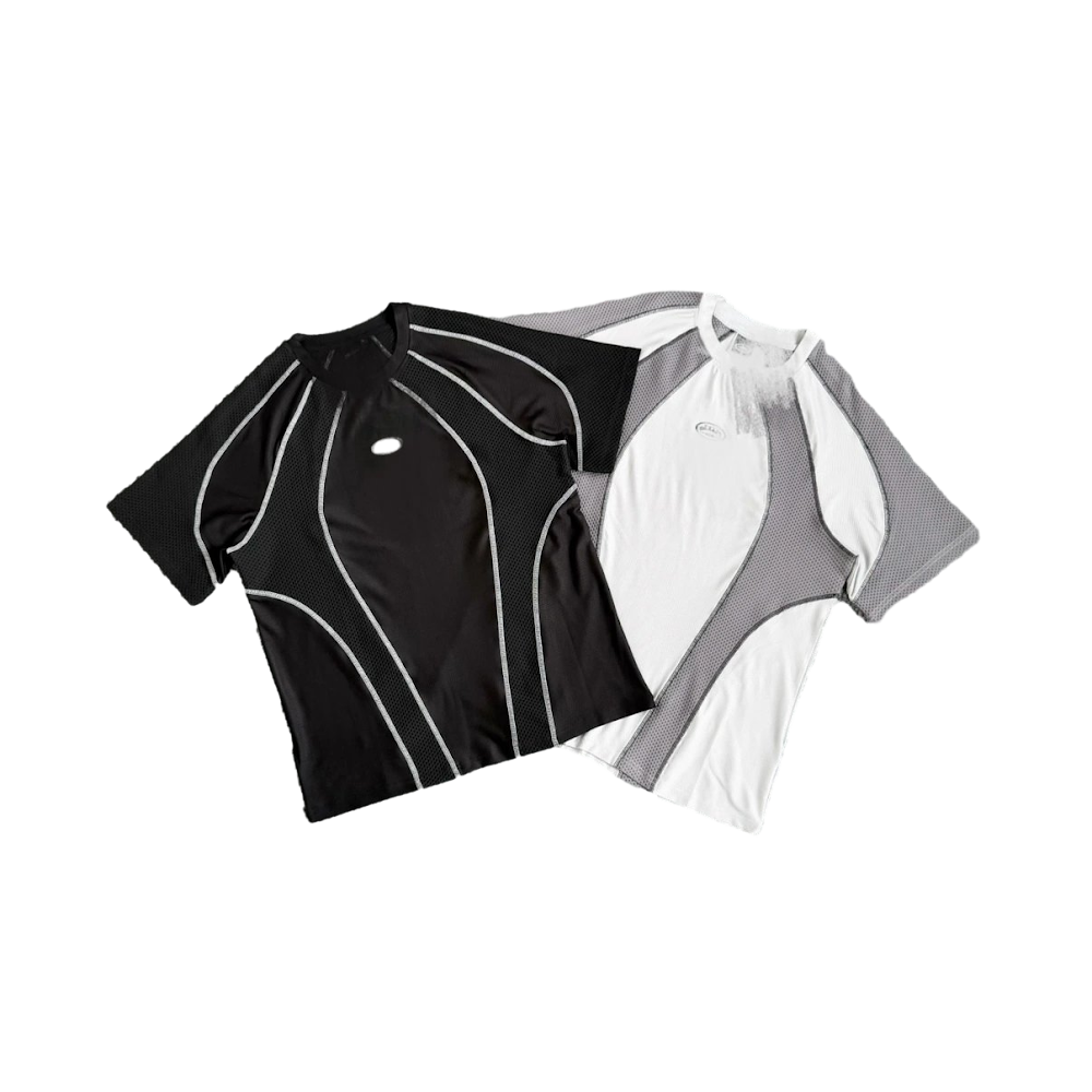Divin Tech Lines T-Shirt / Black / Grey