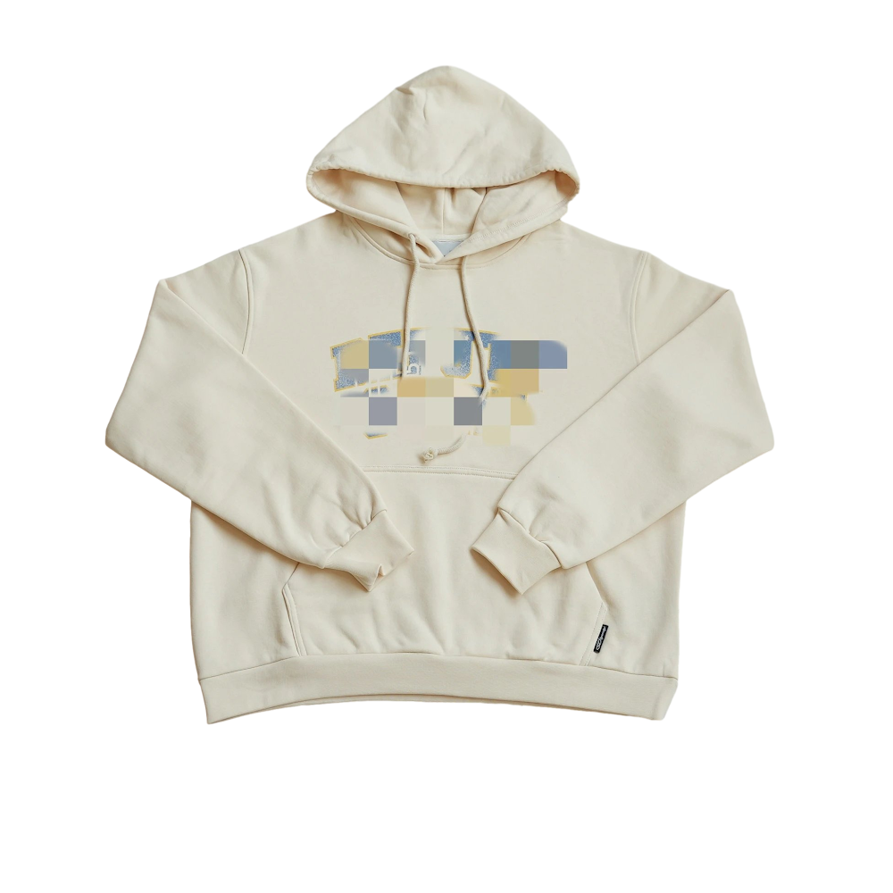 Deputy Dept. Embroidered Hooded Zip Sweatshirt / Beige