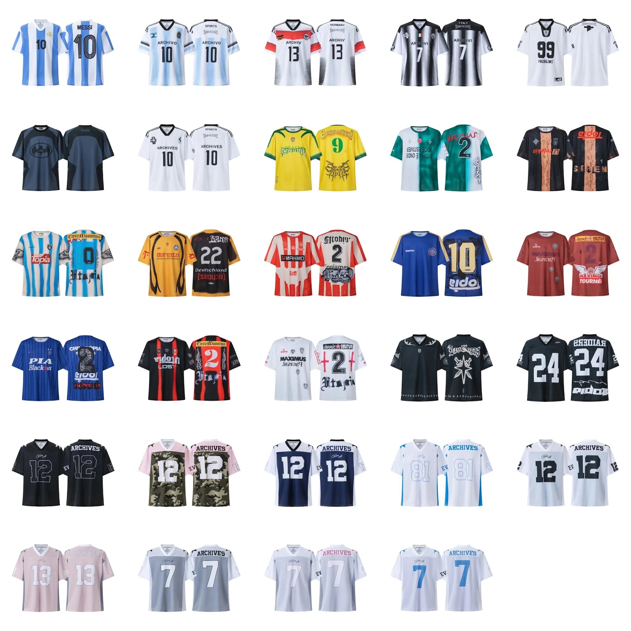 Huge List of Football Jerseys
