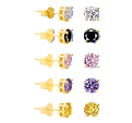 S925 Silver Plated Zicron Earstuds (10-Colorways)