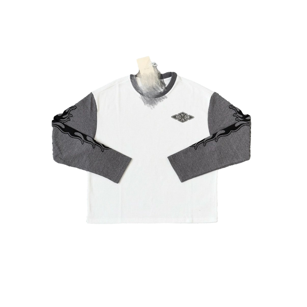 Deputy Dept. Waffle Longsleeve / White/Grey