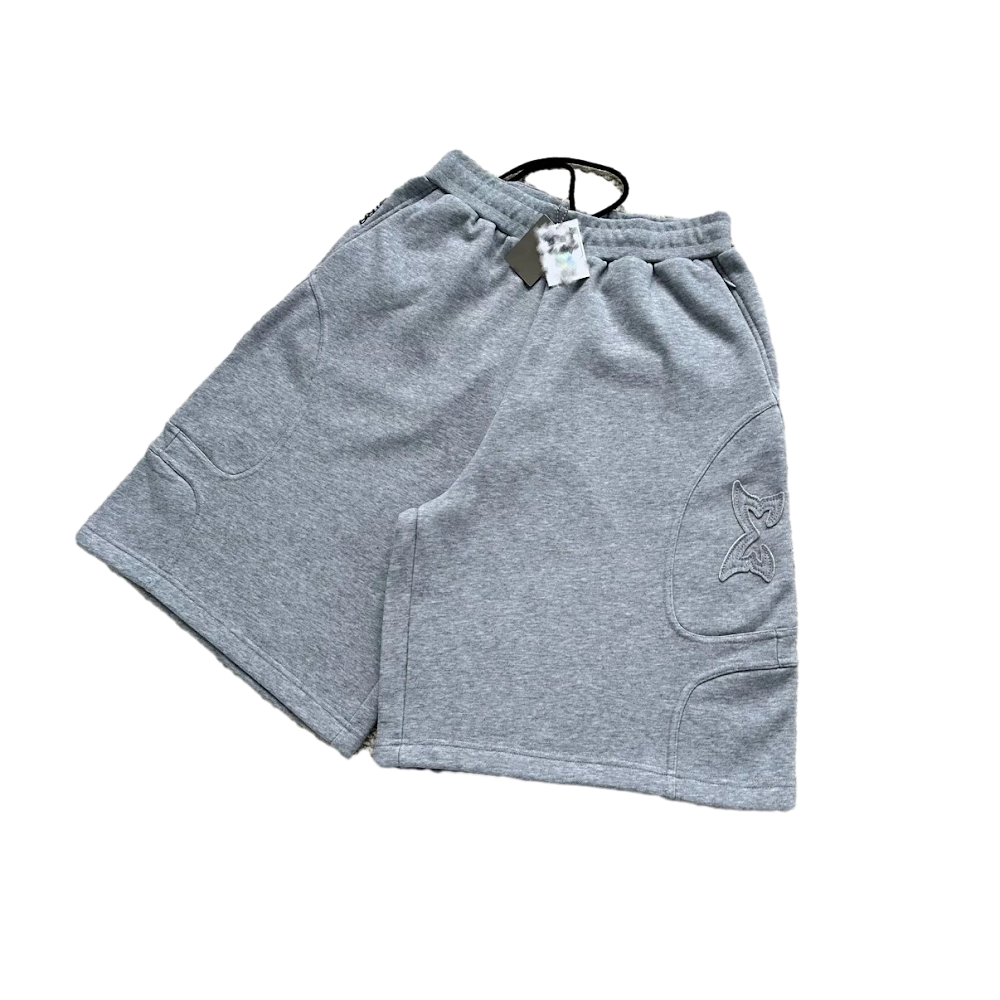 Mertra Split Panel Shorts / Heather Grey