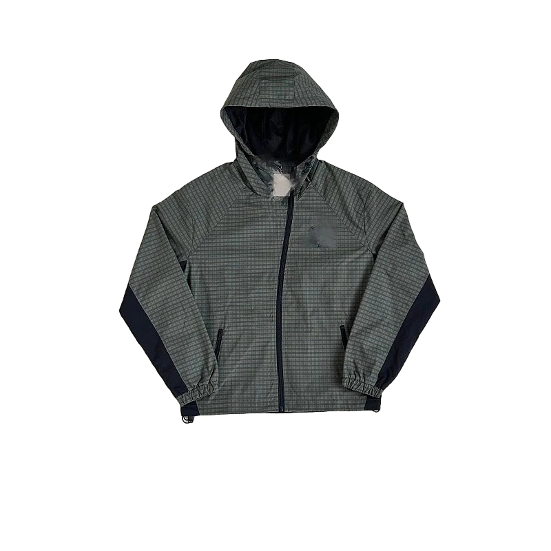 Mertra-Asymmetrical Plaid Jacket/Green