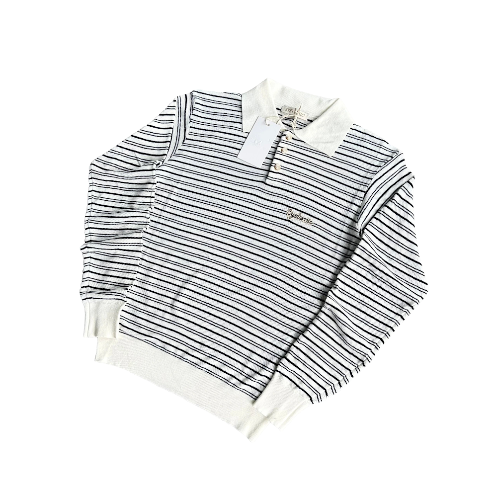 Systemic Sailor Knit Polo / White/Black