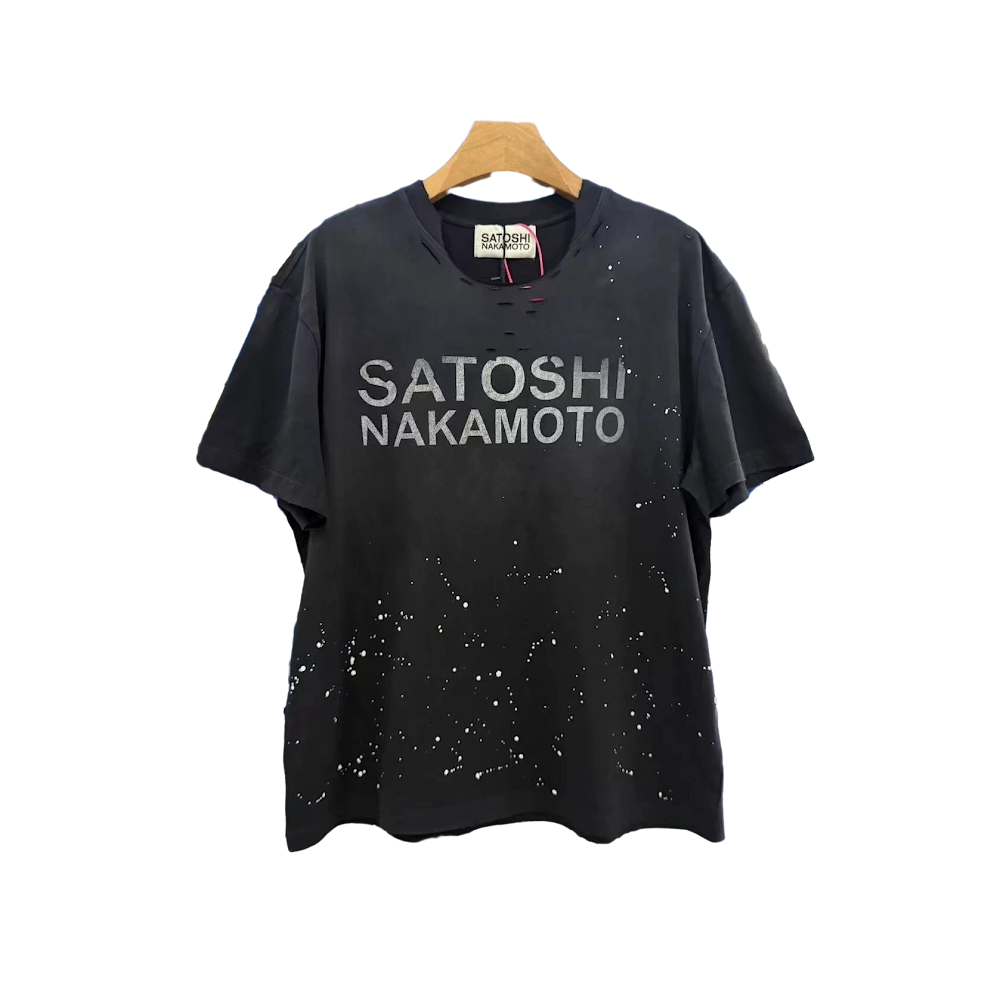 Satoshi Nakamoto Splash Print Short Sleeve Tee