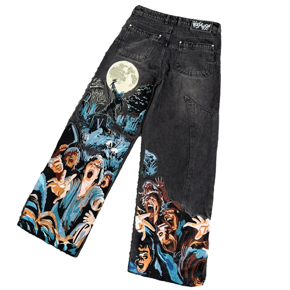 Vescartes Graveyard Denim Jeans / Black